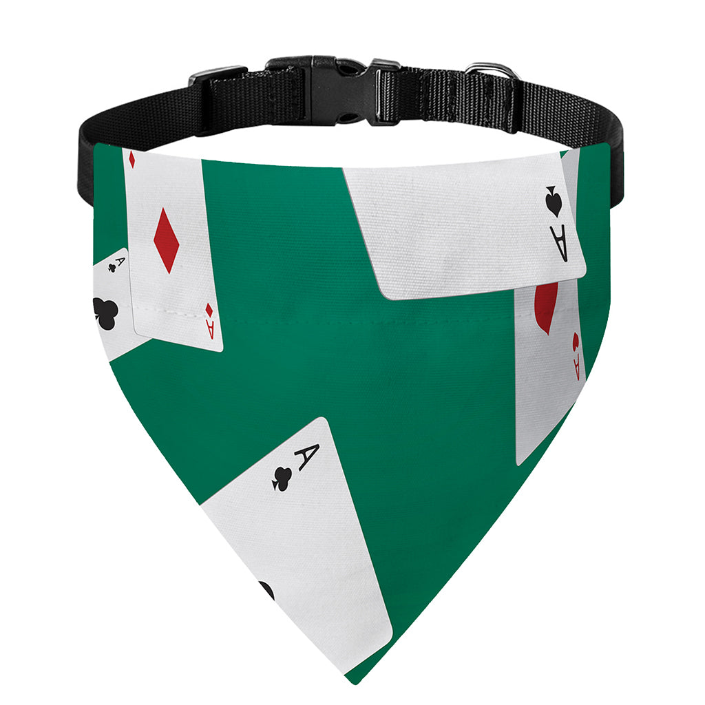 Falling Poker Cards Print Over The Collar Dog Bandana