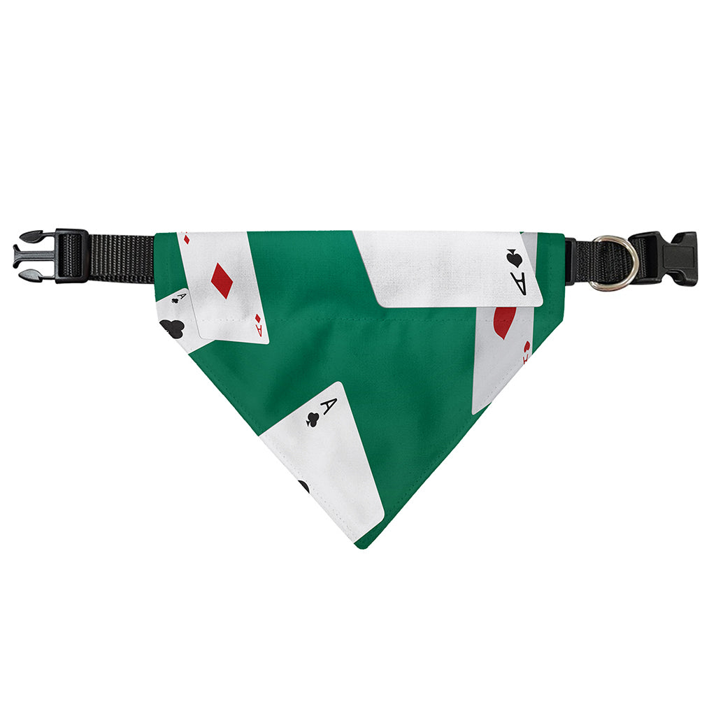 Falling Poker Cards Print Over The Collar Dog Bandana