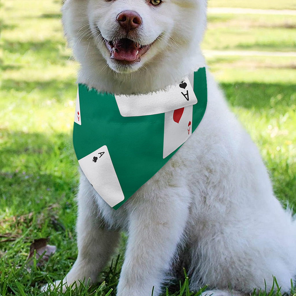 Falling Poker Cards Print Over The Collar Dog Bandana