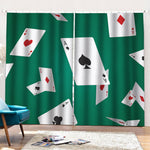 Falling Poker Cards Print Pencil Pleat Curtains