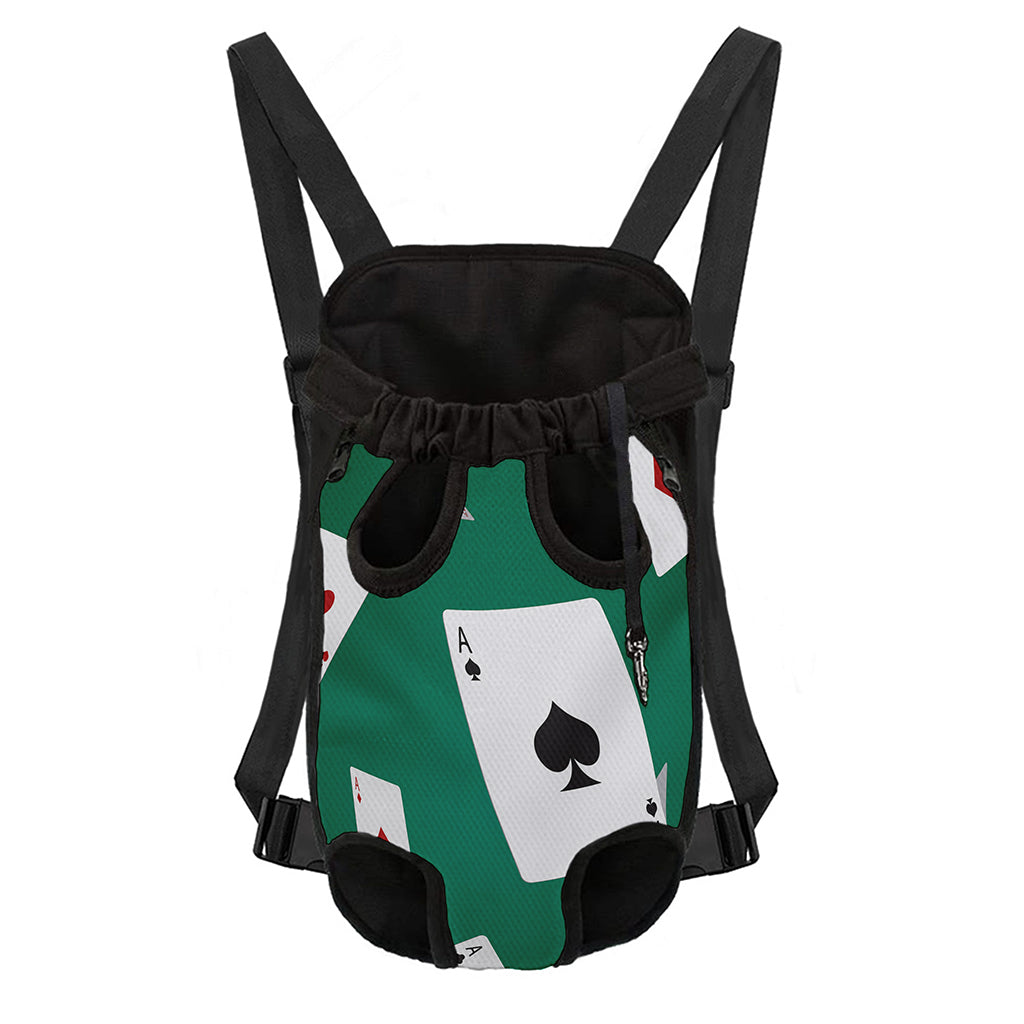 Falling Poker Cards Print Pet Carrier Backpack
