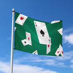 Falling Poker Cards Print Polyester Flag