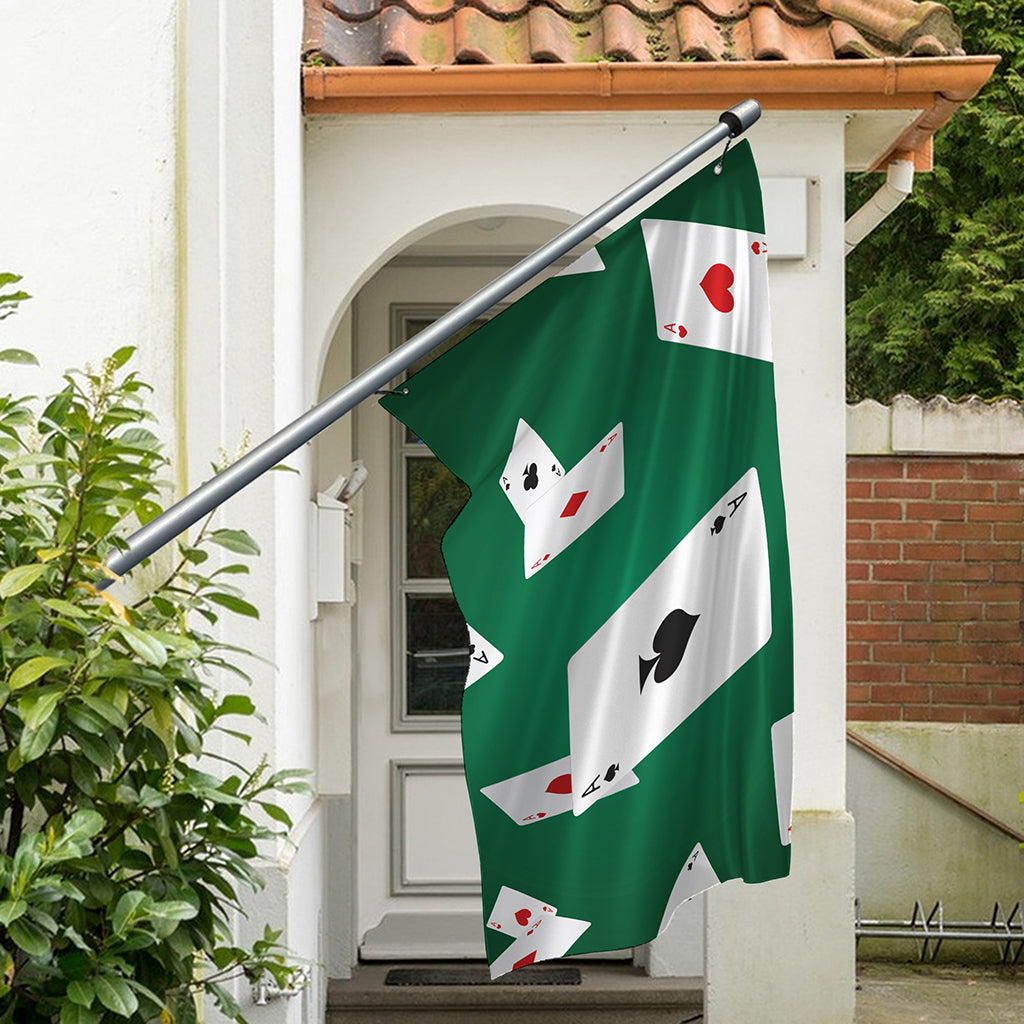 Falling Poker Cards Print Polyester Flag