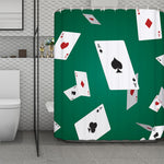 Falling Poker Cards Print Polyester Shower Curtain