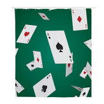 Falling Poker Cards Print Polyester Shower Curtain
