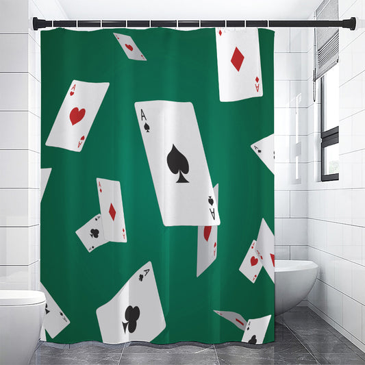 Falling Poker Cards Print Premium Shower Curtain