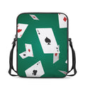 Falling Poker Cards Print Rectangular Crossbody Bag