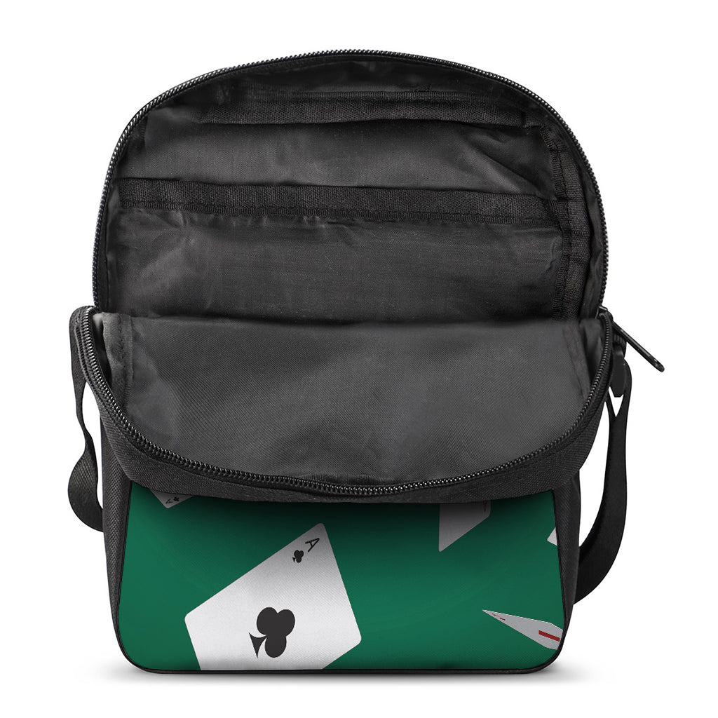 Falling Poker Cards Print Rectangular Crossbody Bag
