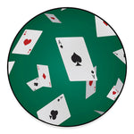 Falling Poker Cards Print Round Floor Mat
