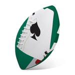 Falling Poker Cards Print Rugby Ball