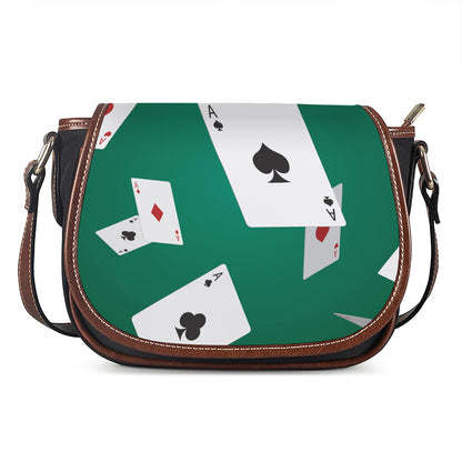 Falling Poker Cards Print Saddle Bag