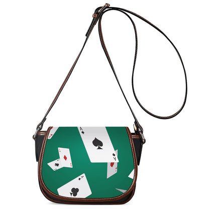 Falling Poker Cards Print Saddle Bag