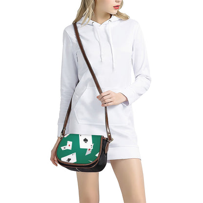 Falling Poker Cards Print Saddle Bag