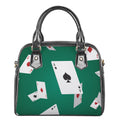 Falling Poker Cards Print Shoulder Handbag