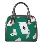Falling Poker Cards Print Shoulder Handbag