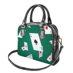 Falling Poker Cards Print Shoulder Handbag
