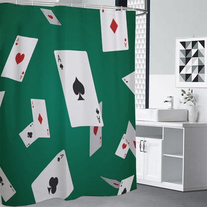 Falling Poker Cards Print Shower Curtain