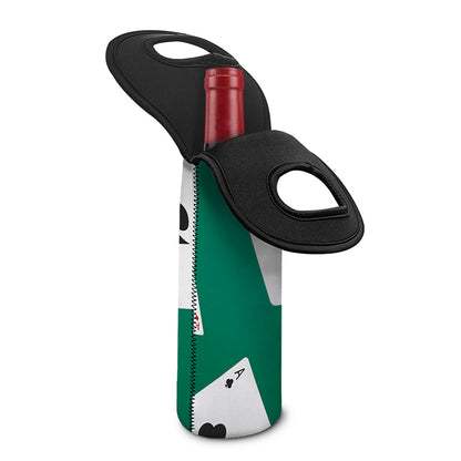 Falling Poker Cards Print Single Neoprene Wine Tote