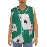 Falling Poker Cards Print Sleeveless Baseball Jersey
