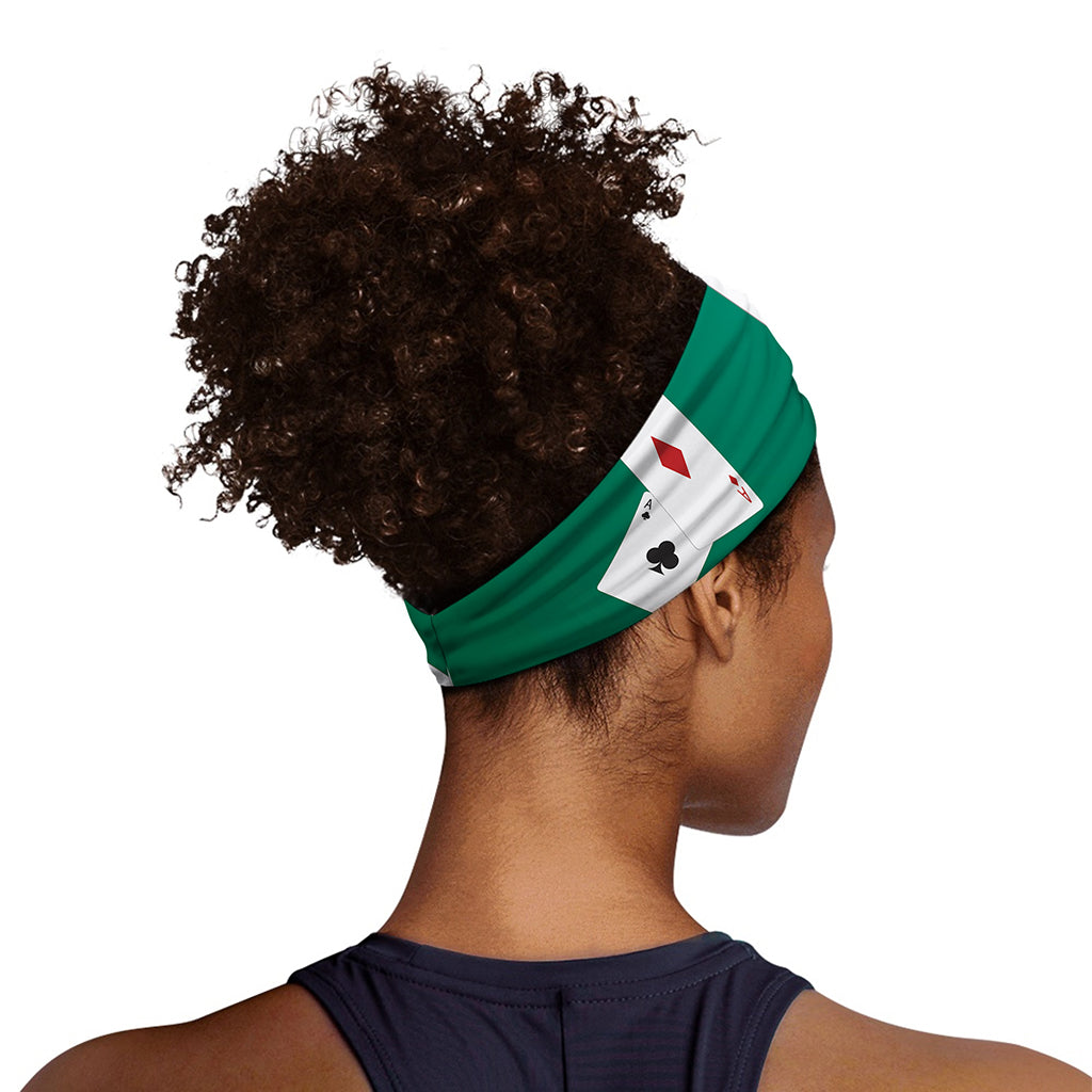 Falling Poker Cards Print Sports Headband