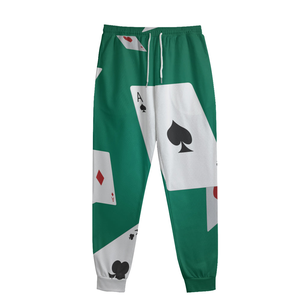 Falling Poker Cards Print Sweatpants