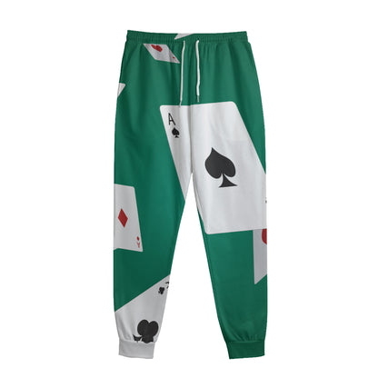 Falling Poker Cards Print Sweatpants