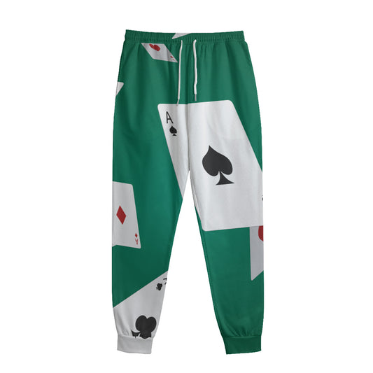 Falling Poker Cards Print Sweatpants
