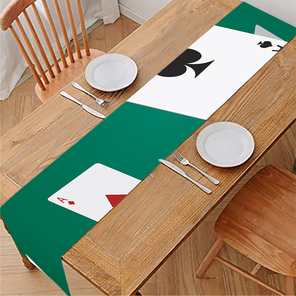 Falling Poker Cards Print Table Runner