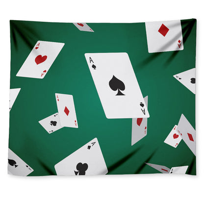 Falling Poker Cards Print Tapestry