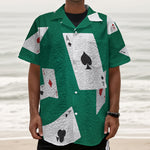 Falling Poker Cards Print Textured Short Sleeve Shirt