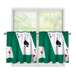 Falling Poker Cards Print Tier Curtains