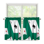 Falling Poker Cards Print Tier Curtains