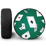 Falling Poker Cards Print Tire Cover