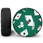 Falling Poker Cards Print Tire Cover With Camera Hole