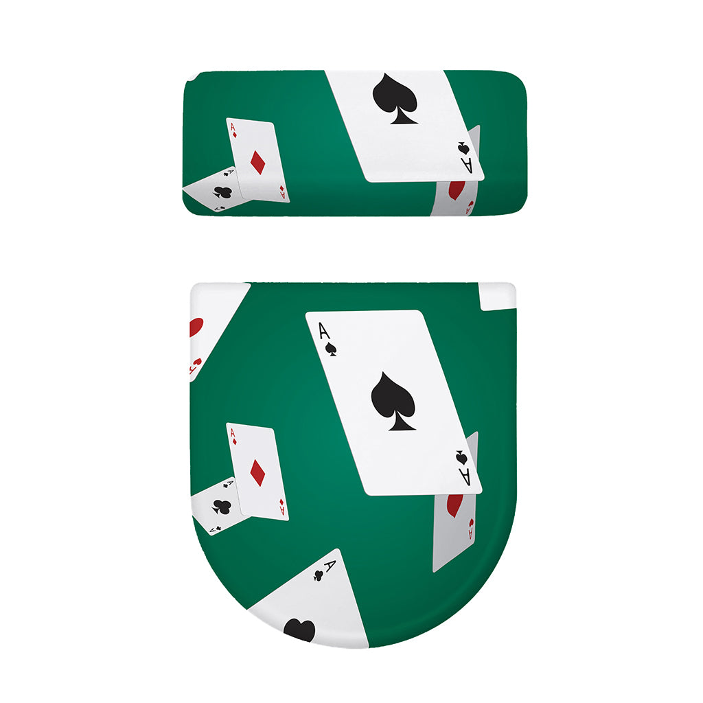 Falling Poker Cards Print Toilet Lid And Tank Cover Set