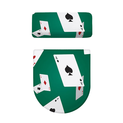 Falling Poker Cards Print Toilet Lid And Tank Cover Set