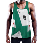 Falling Poker Cards Print Training Tank Top