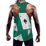Falling Poker Cards Print Training Tank Top