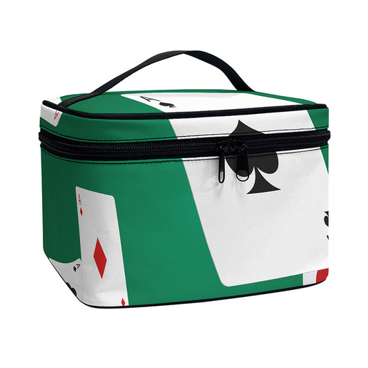 Falling Poker Cards Print Travel Makeup Bag