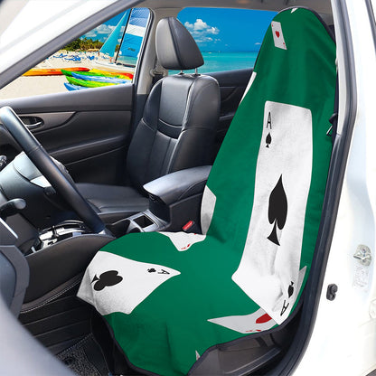 Falling Poker Cards Print Waterproof Car Seat Cover