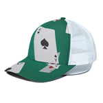 Falling Poker Cards Print White Mesh Trucker Cap