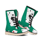 Falling Poker Cards Print Winter Boots