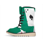 Falling Poker Cards Print Winter Boots