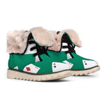 Falling Poker Cards Print Winter Boots