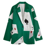 Falling Poker Cards Print Women's Blazer