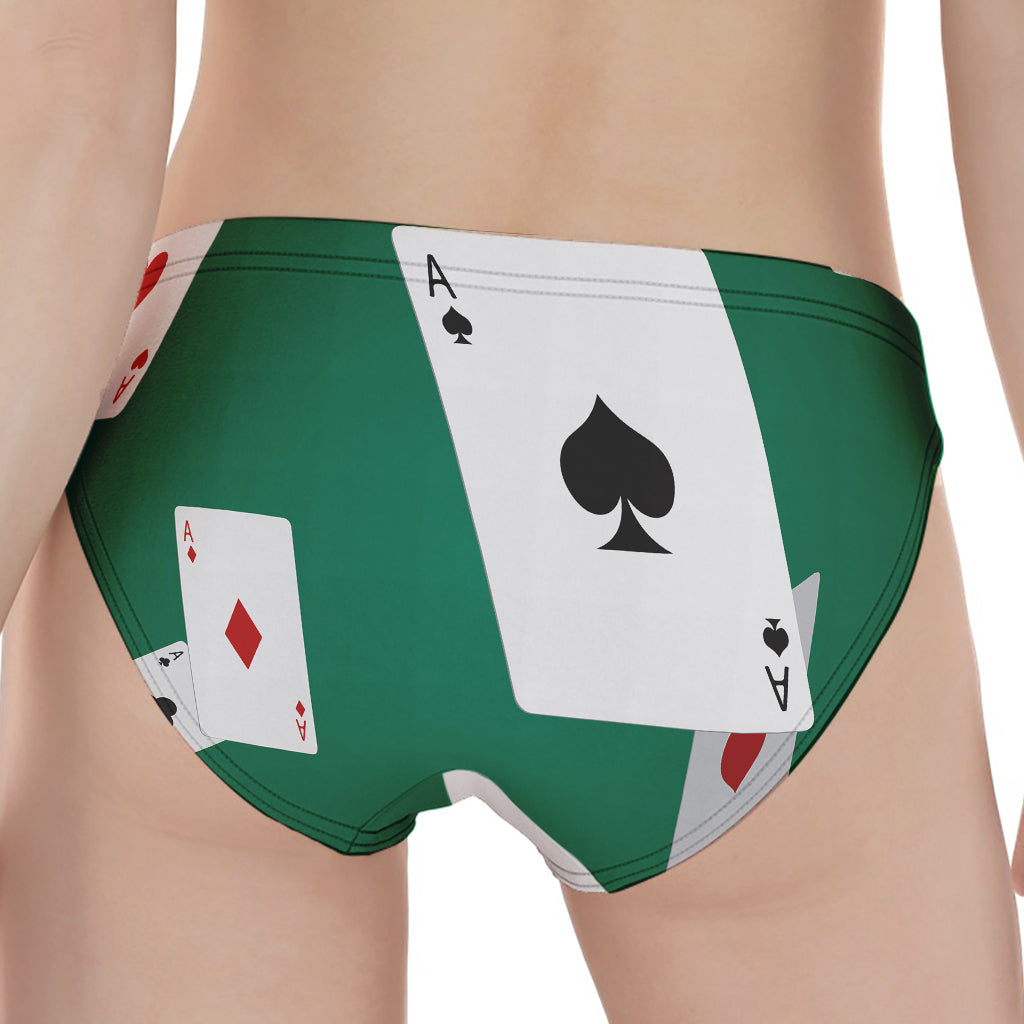 Falling Poker Cards Print Women's Panties