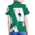 Falling Poker Cards Print Women's Polo Shirt
