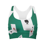 Falling Poker Cards Print Women's Sports Bra