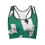 Falling Poker Cards Print Women's Sports Bra