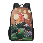 Falling Poker Chips Print 17 Inch Backpack